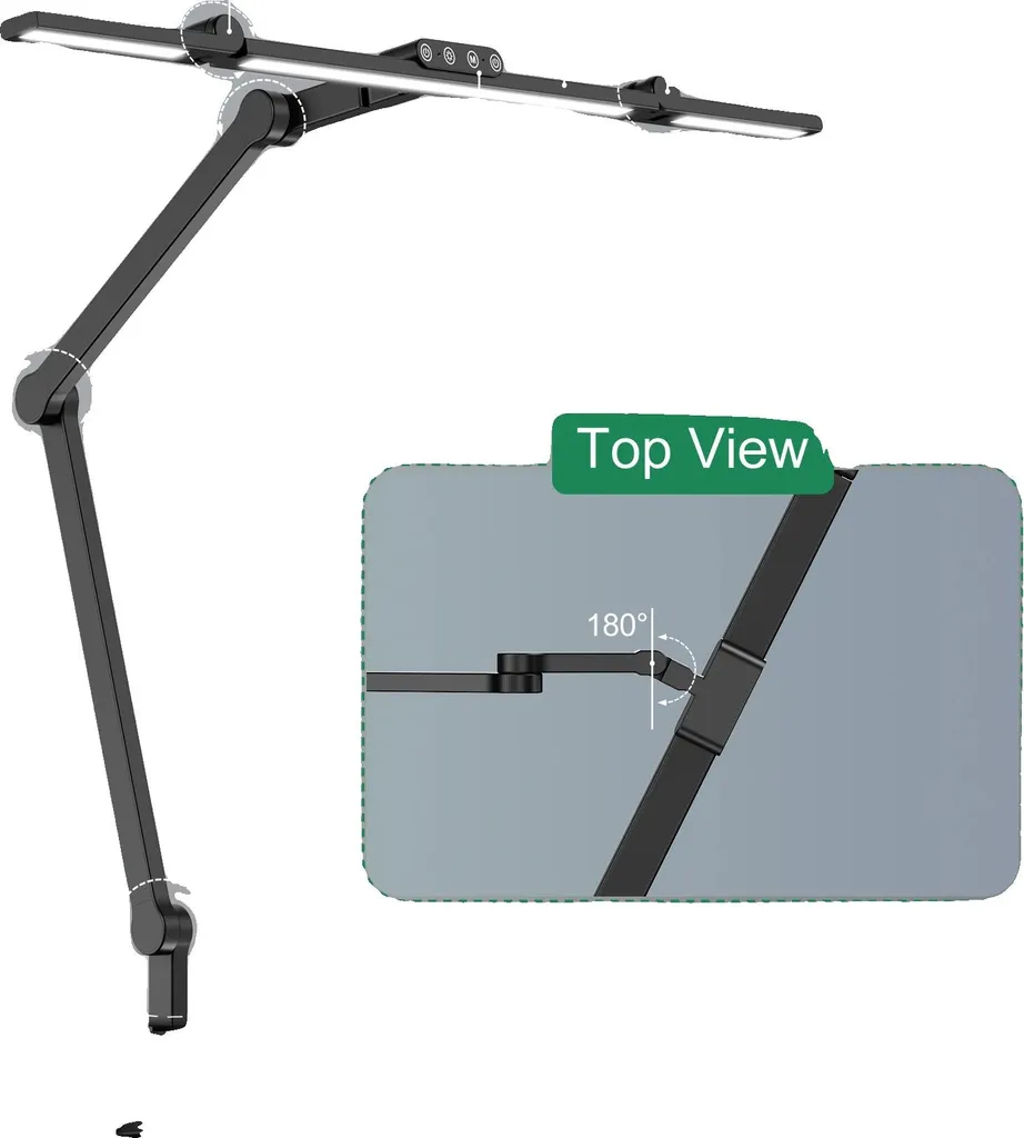 Lampe de bureau anti-fatigue oculaire Type A avec prise UE et LED réglable