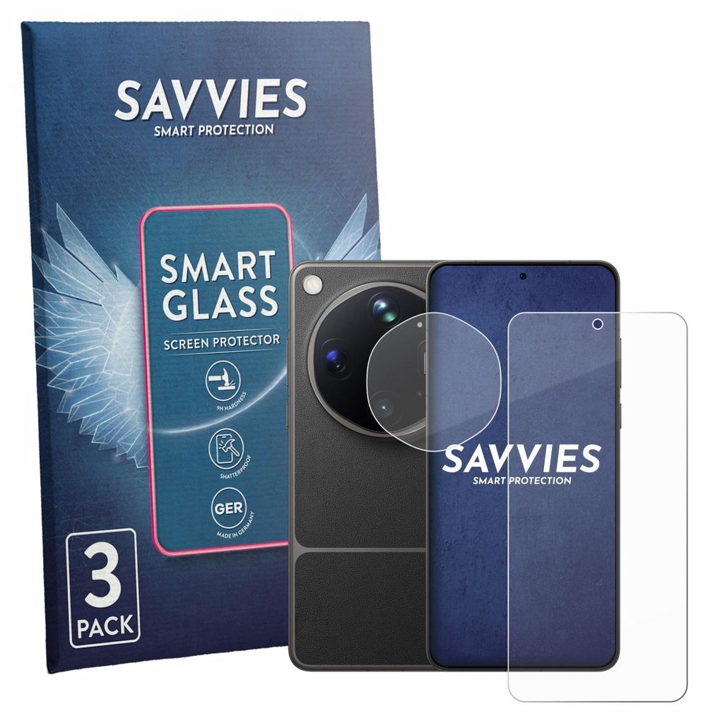 3x Savvies Schutzglas Folie für Oppo Find X9 Ultra (Display+Kamera) 9H Panzer Schutzfolie Glas Displayschutz klar transparent