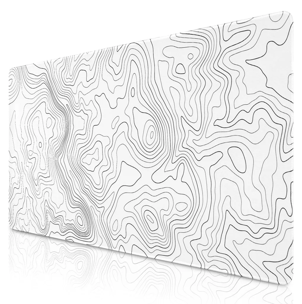 Tapis de souris gaming blanc 900x400 anti-effilochage et stable