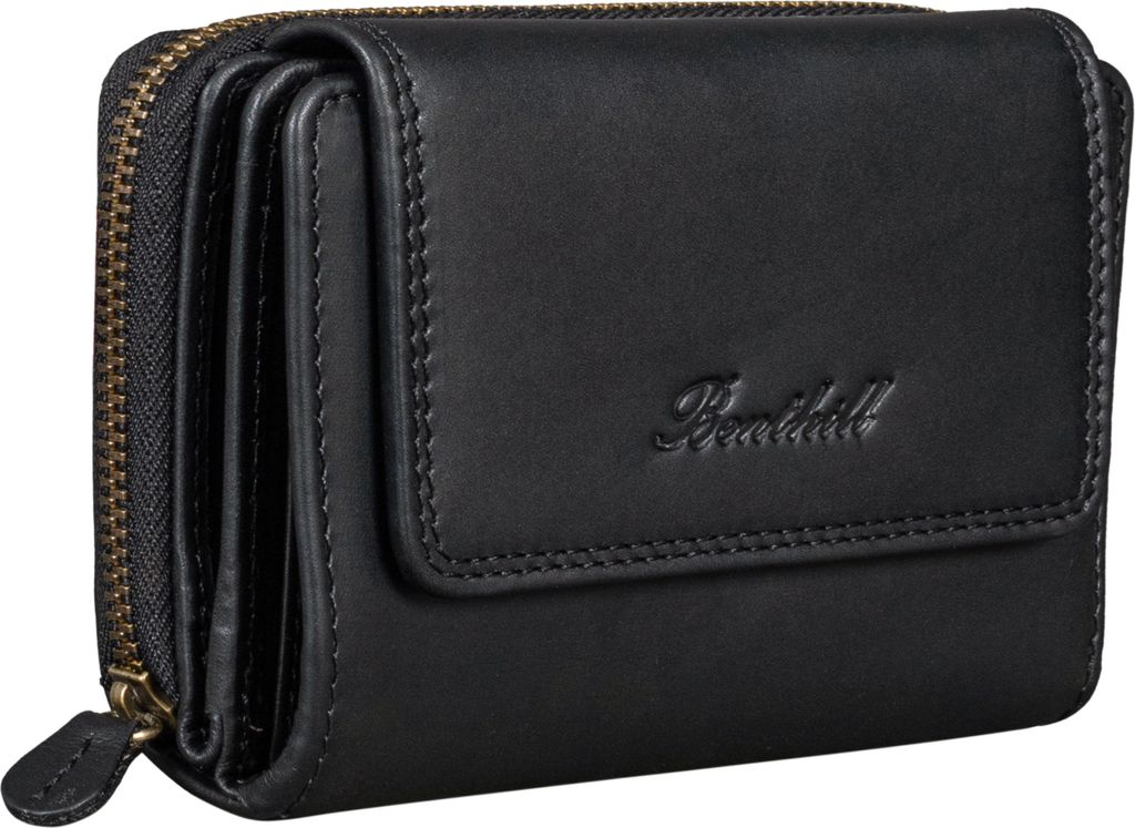 Benthill Damen Geldbörse Leder - Echt-Leder Portemonnaie RFID - Geldbeutel mit Kartenfächern & Münzfach