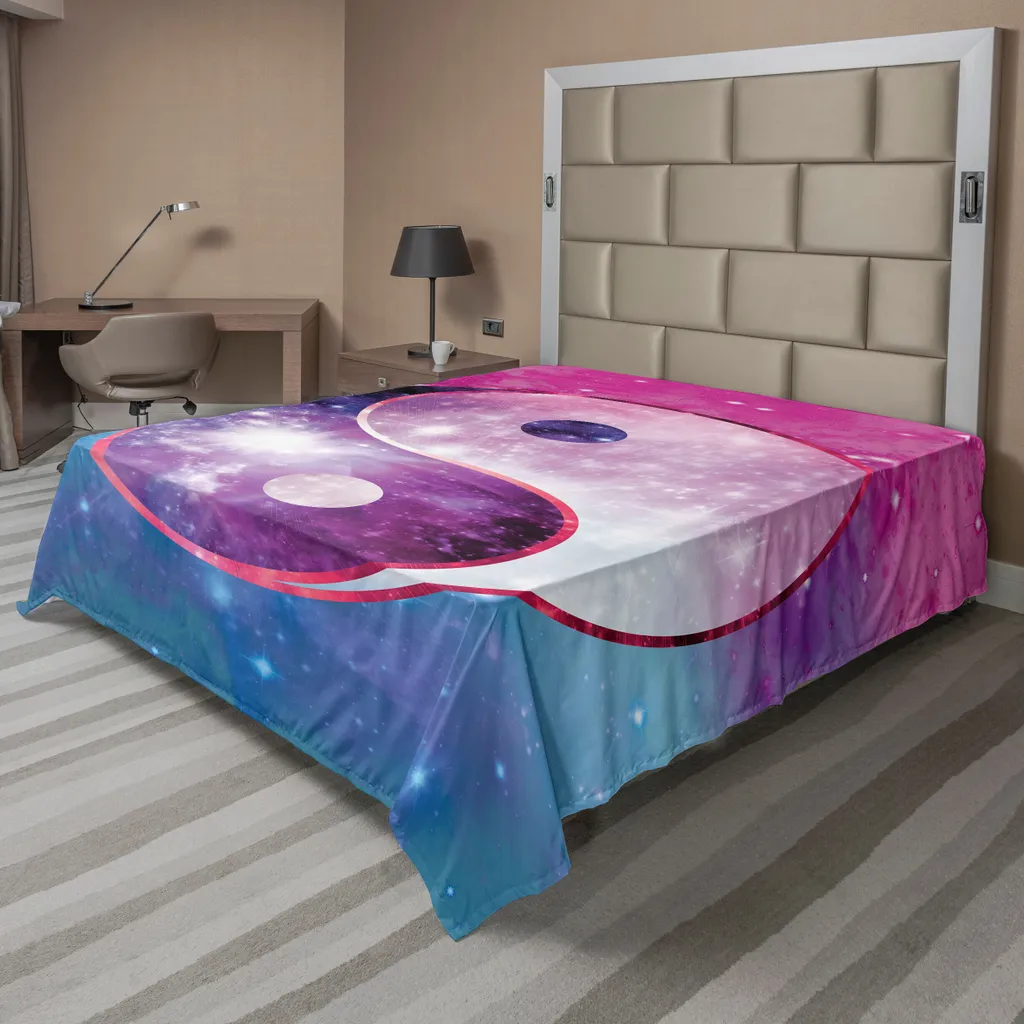 Drap de lit ABAKUHAUS Yin Yang Galactic Starry multicolore 260x228 cm