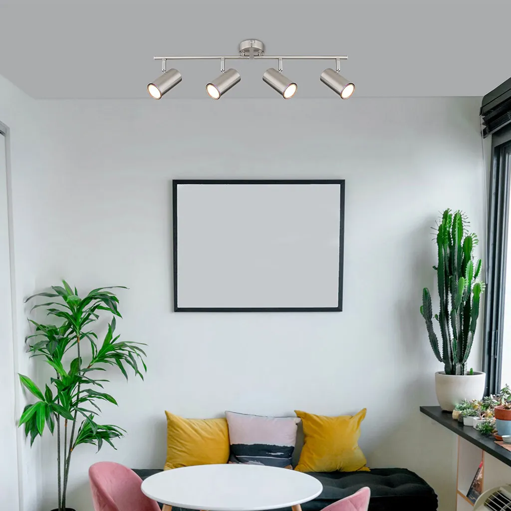 Éclairage Intérieur 4 Spots Directionnels Nickel Mat Spray pour Bureau - 10