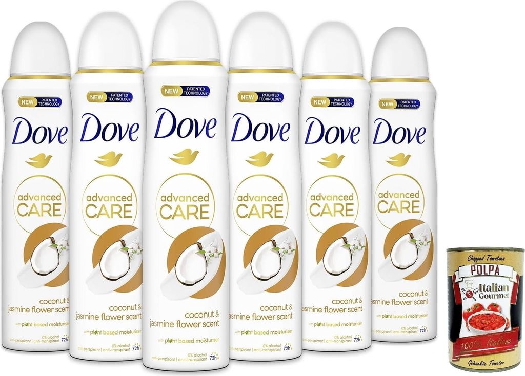 Dove deodorant Spray Advanced Care Go Fresh Kokosnuss- und Jasminblüten, deo Mit feuchtigkeitsspendenden und empfindlichen Formel,ohne Alkohol, 72...