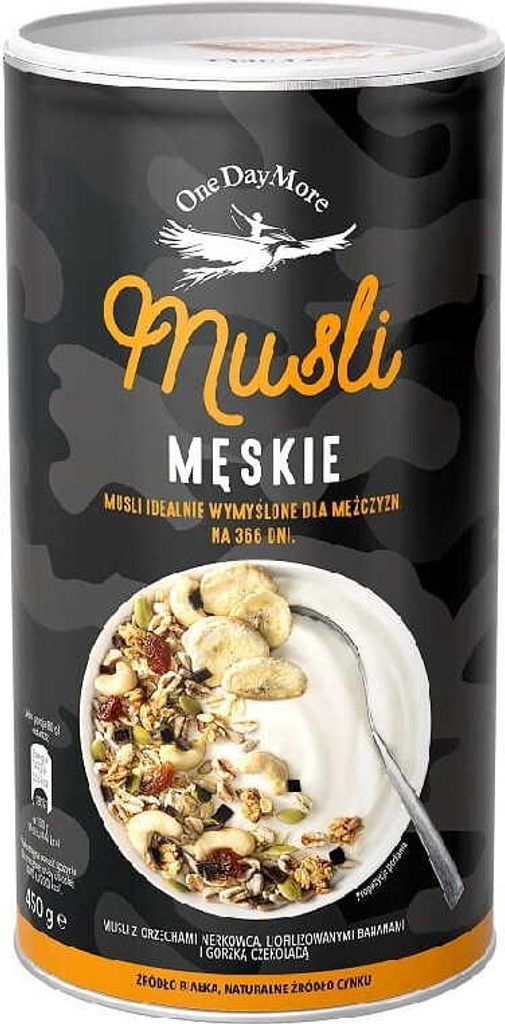 OneDayMore | Männer Müsli mit Nüssen und Schokolade | proteinreich, Omega-3, 450g