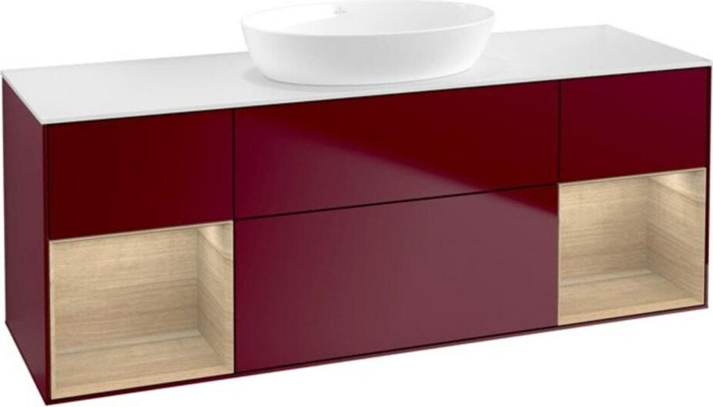 V&B Waschtischunterschrank Wandbeleuchtung Finion 160cm, Abd.-Pl. wh. m, Reg Oa ven, Peo m