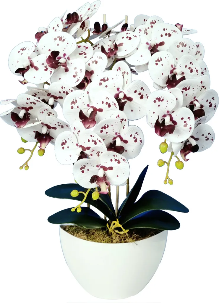 Fleur artificielle orchidée pour décoration salon et bureau 60cm