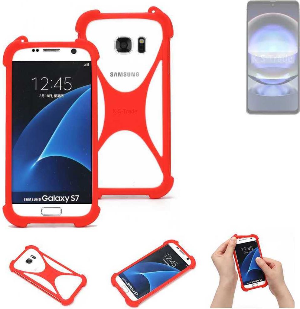 K-S-Trade Handy-Hülle kompatibel mit Sharp Aquos R9 Schutz-Hülle Bumper Silikon Schutz Hülle Cover Case Silikoncase Silikonbumper TPU Softcase