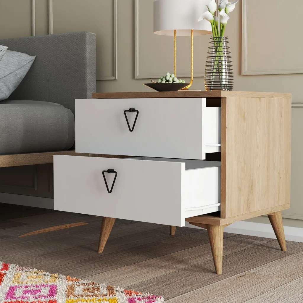 Petite Commode de Chambre en Chêne Versa-Ce 3636 Plateau Mélaminé - 2
