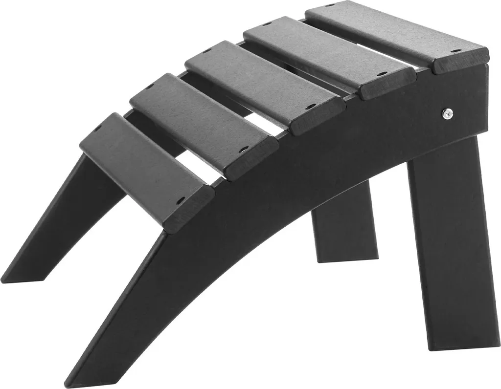 Ottoman Adirondack en Plastique Recyclé Noir - Repose-pieds de Jardin
