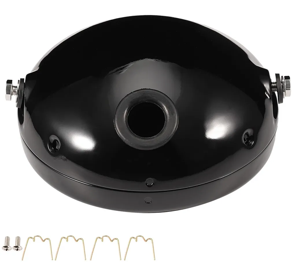 Cache phare moto 7 pouces noir : idéal pour personnalisation Custom