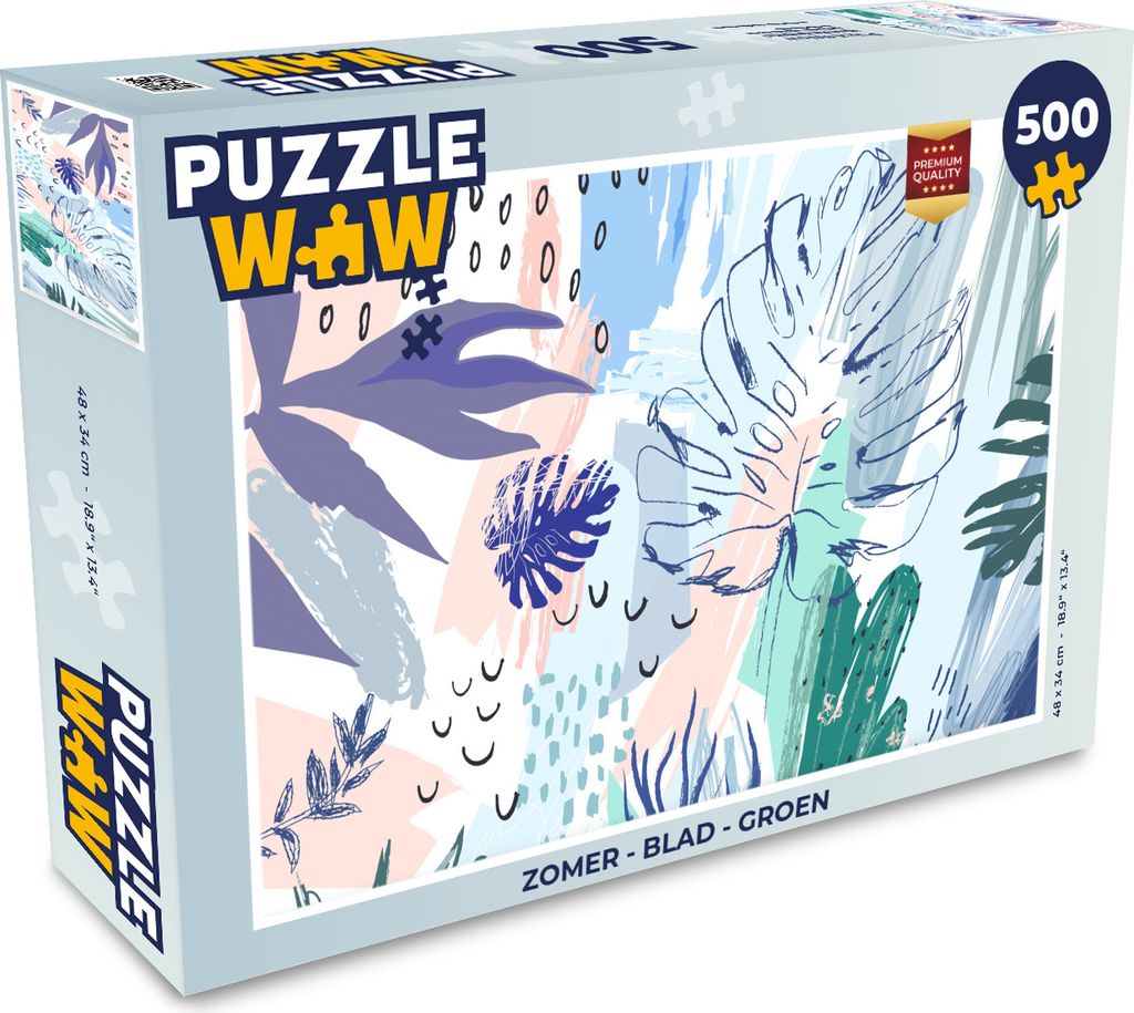 MuchoWow Puzzle 500 Teile Sommer - Blatt - Grün - 500 Teile - Kinder - Selberbauen - Puzzlespiele