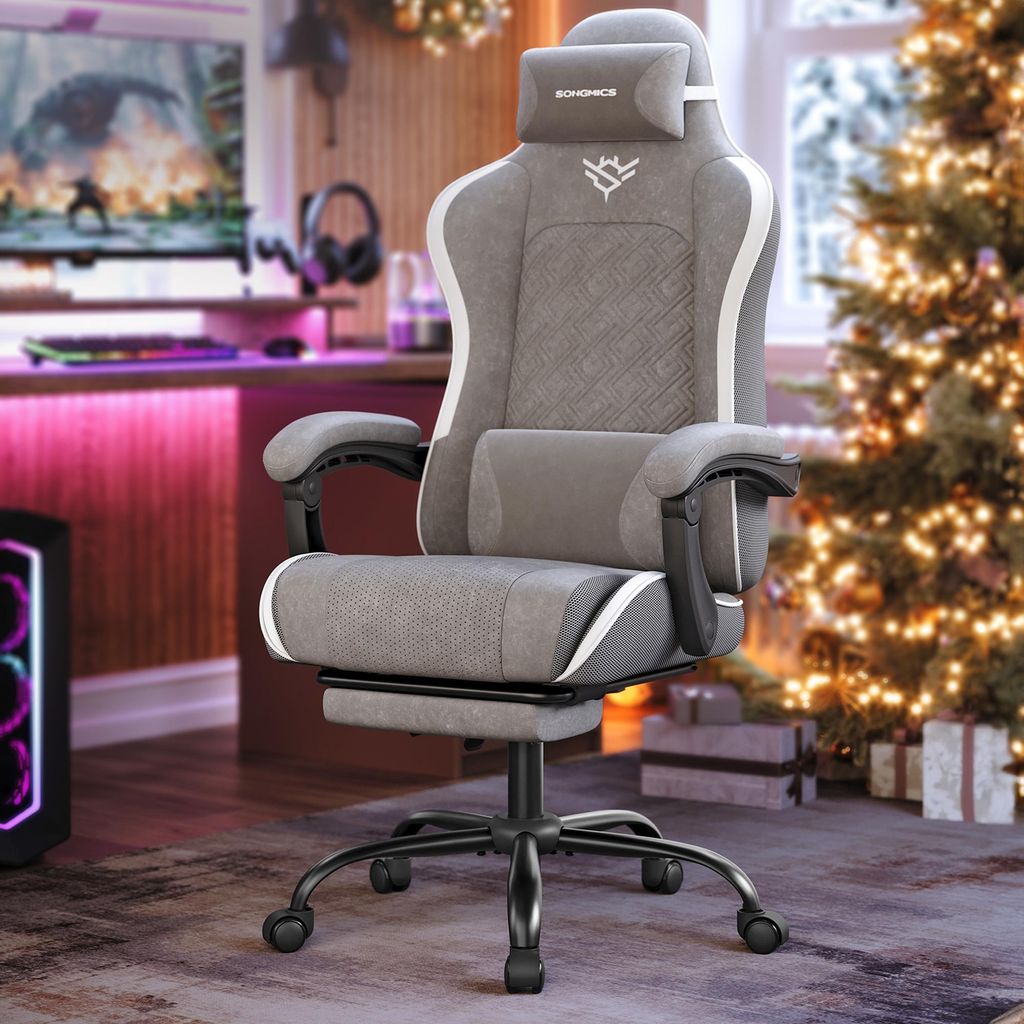 SONGMICS Gaming-Stuhl, Bürostuhl, Schreibtischstuhl, ergonomischer Gaming-Sessel