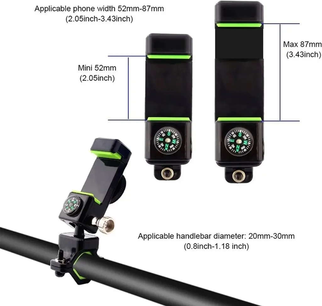 Supporto Telefono Verde per City Bike e Scooter | Sicurezza Urbana