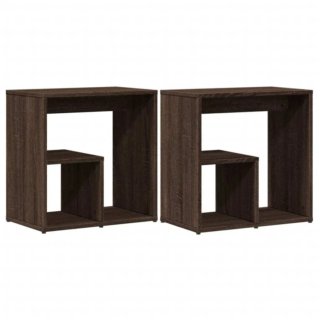 Tavolini da Salotto 2 pz Rovere Marrone 50x50 - Arredo Minimal