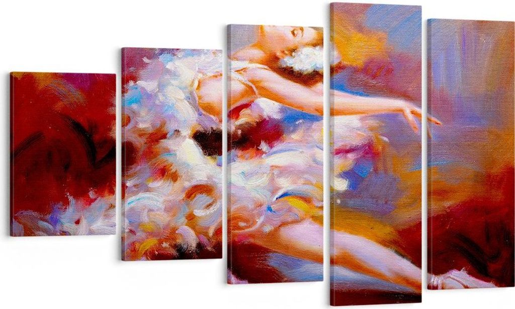 Bild auf Leinwand - Leinwandbild - Balletttänzer tanzen - 100x60cm - Wand Bild - Wanddeko - Leinwanddruck - Bilder - Kunstdruck - Wanddekoration -...