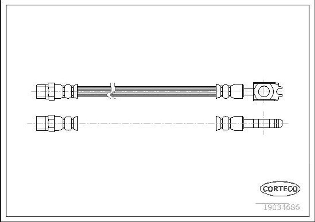 CORTECO 19034686 Bremsschlauch Hinten für AUDI A8 (4D2, 4D8)