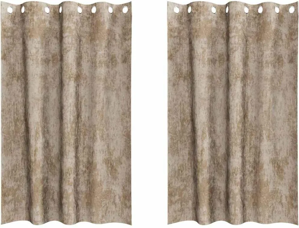 Rideaux en velours champagne vidaXL avec tringles 2 pcs 175x140 cm