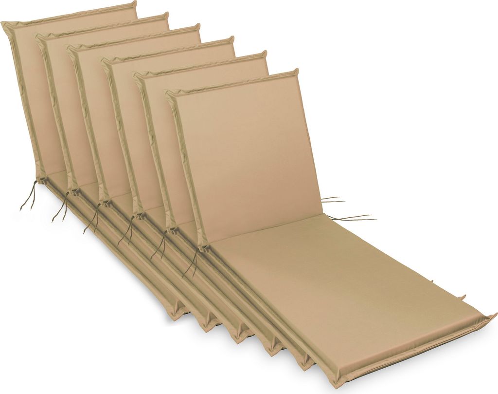 sunnypillow 6 Stück Liegenauflagen 190 x 60 Auflage Polster für Gartenmöbel extra dick 9cm waschbar wasserdicht Polsterauflagen für Gartenliege...