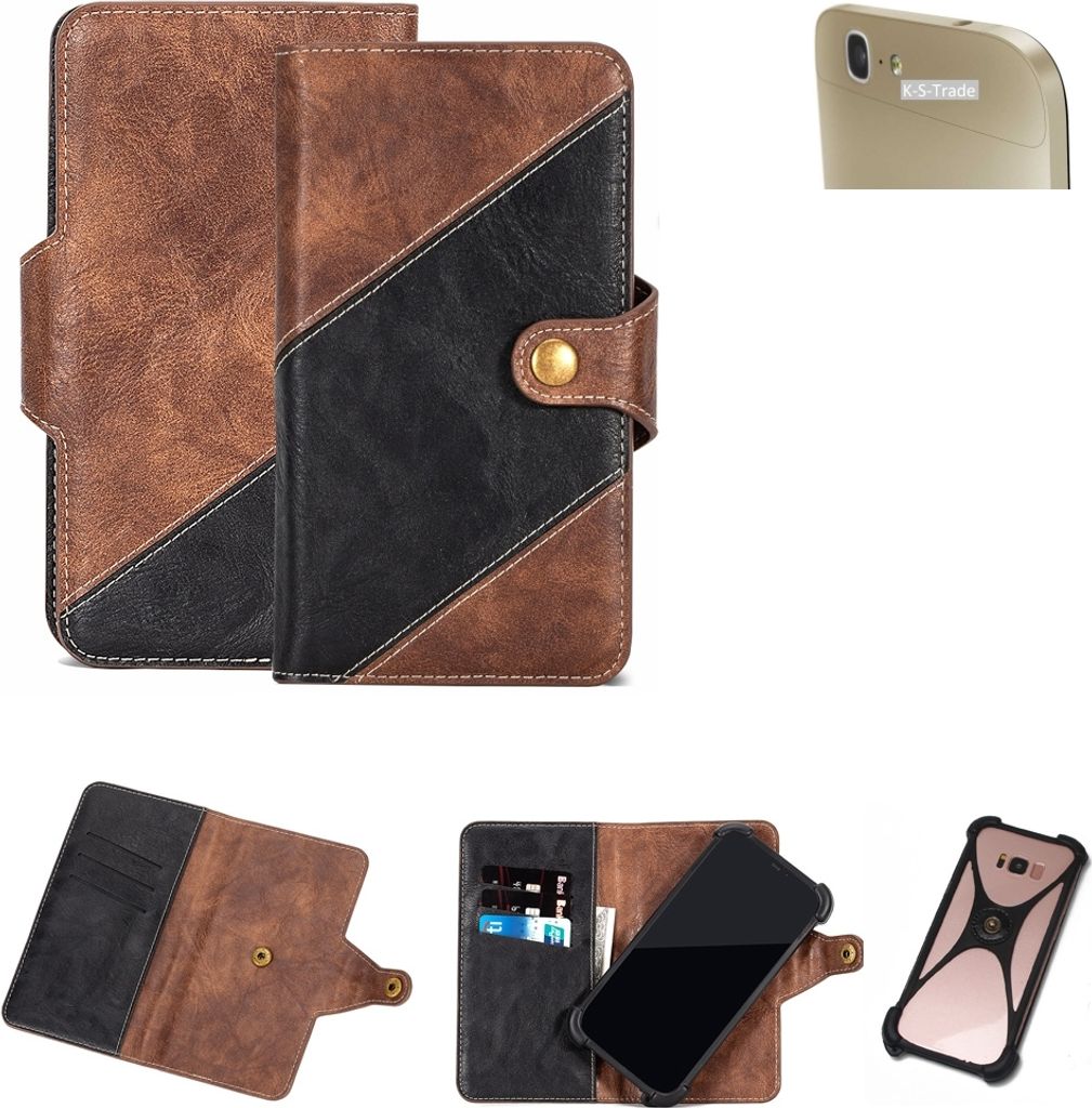 K-S-Trade Handy Hülle Schutz Hülle Schutzhülle Bookstyle Case kompatibel mit Huawei Ascend G7 Handy Cover Hülle Schutztasche 1x