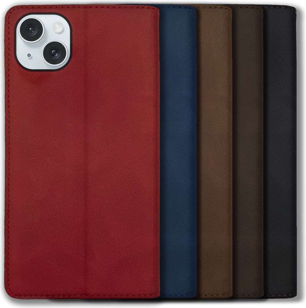 Bookstyle 'Premium' Schutzhülle Klapphülle Schutztasche Etui Cover für Apple iPhone 15 - Blau