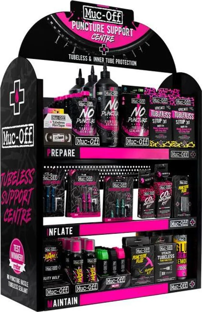 Support de Présentation Muc-Off P.I.M. Slatwall Robuste et Modulable Noir