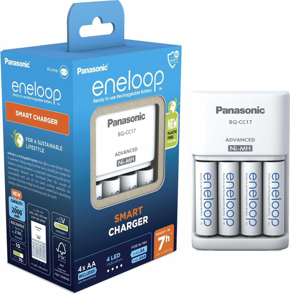 Panasonic Eneloop Smart Charger BQ-CC17 inkl.4xAA K-KJ17MCD40E