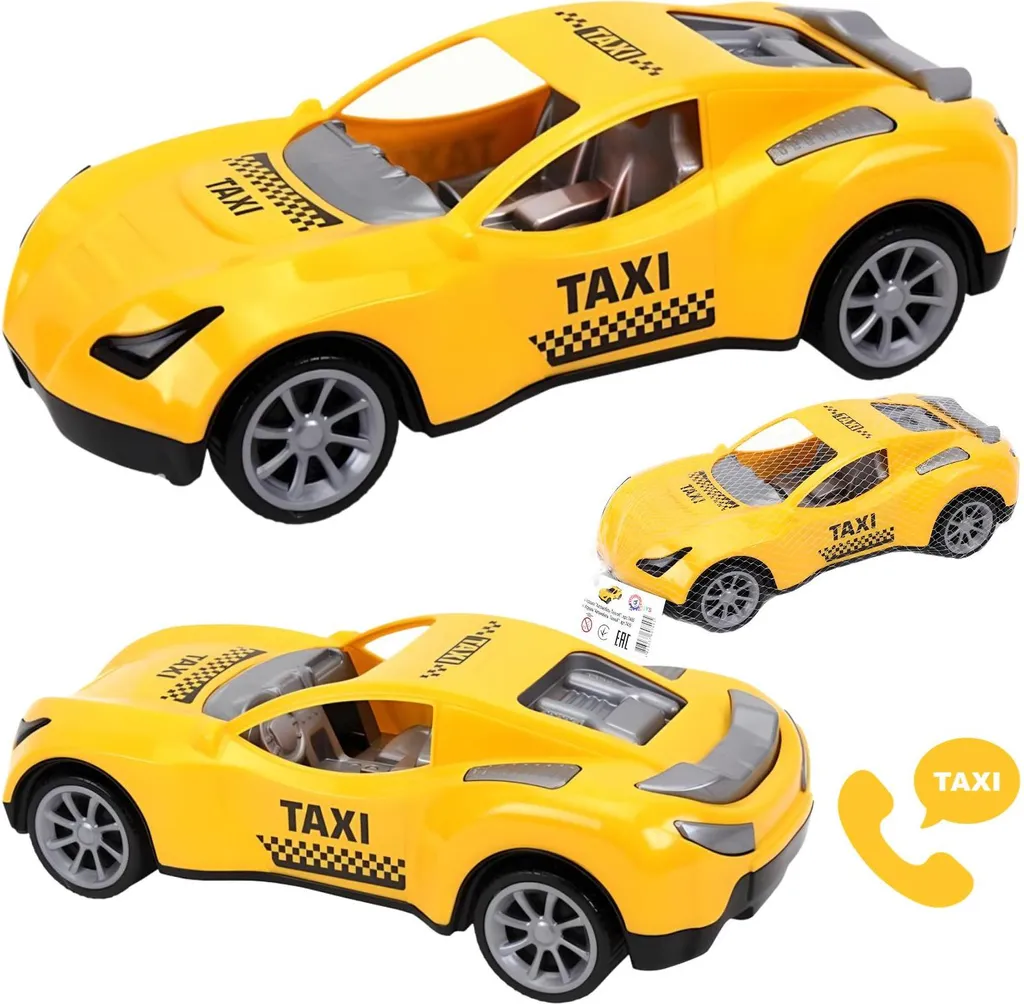 Jouet Enfant Taxi Jaune Voiture Sportive Idéal pour Tapis de Course 7495