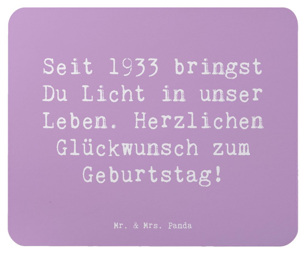 Mr. & Mrs. Panda Mauspad Spruch 1933 Geburtstag - Lavendeltraum - Geschenk, laptop, Mouse Pad, Mousepad, computermatte, Licht ins Leben, mausteppic...