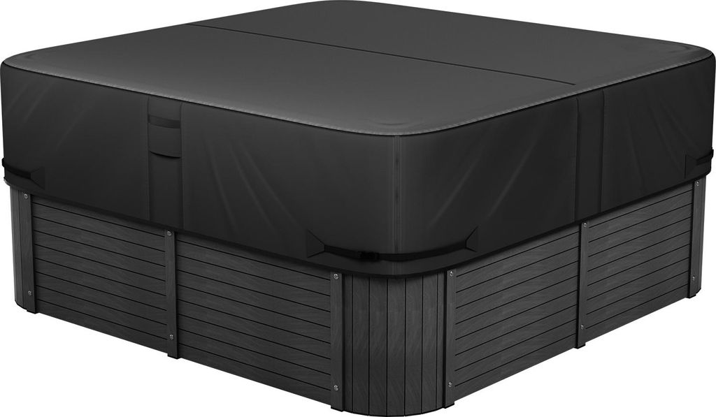 VEVOR Abdeckung für Whirlpool (2285 x 2285 x 508 mm) wetterfest & wasserdicht, Spa-Abdeckung Staubschutzabdeckung aus Oxford-Gewebe & mit 950 N Re...