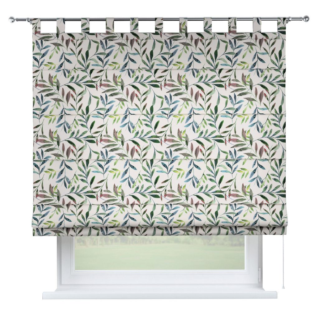 Dekoria Raffrollo Verona, weiß-grün, 50 x 60 cm