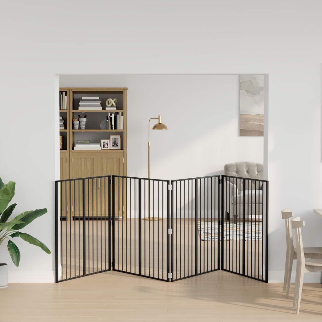 Möbel Hundetor 4 pcs Schwarz 100 x 100 cm Verzinkter Stahl - Sonstiges Hundezubehör CC3190