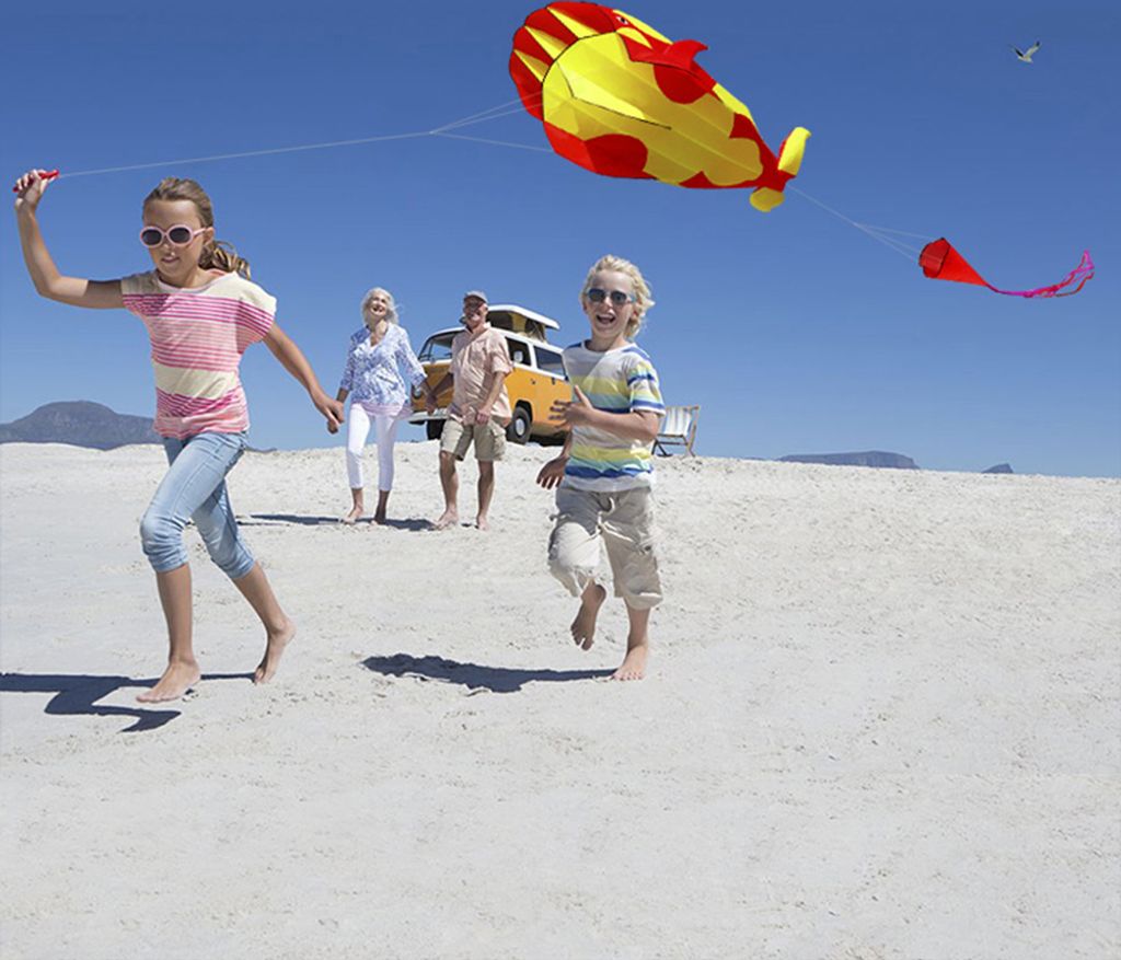 Lixada Giant Whale 3D Parafoil Kite - 4ft X 7ft Frameless Soft Kite With 30m Line, Easy To Fly For Kids & Adults