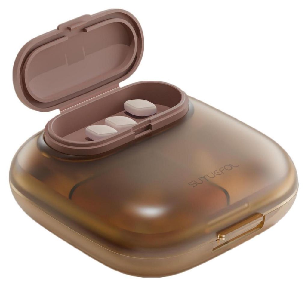 Medicijnbox met 4 compartimenten, draagbare pillendoos, Productafbeelding 