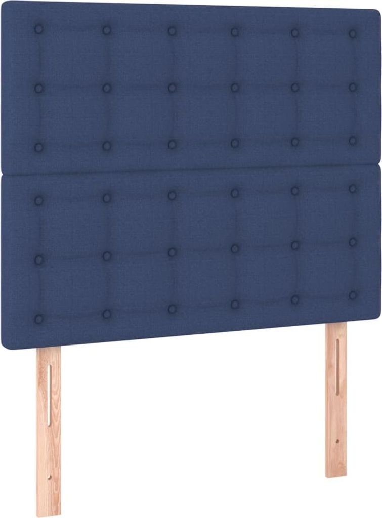 vidaXL Kopfteil Blau 80x5x118/128 cm Stoff Produktbild 