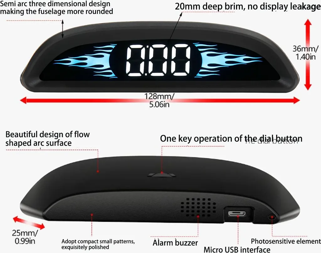 Affichage HUD voiture universel, compteur numérique GPS et vitesse