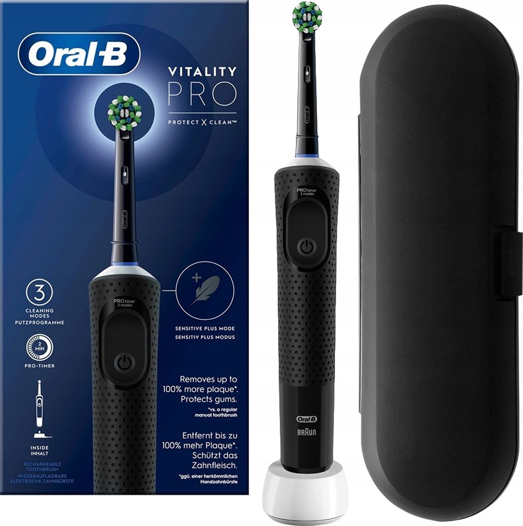 Oral-B Elektrische Zahnbürste Vitality Pro D103 Schwarz Reiseetui 3 Modi