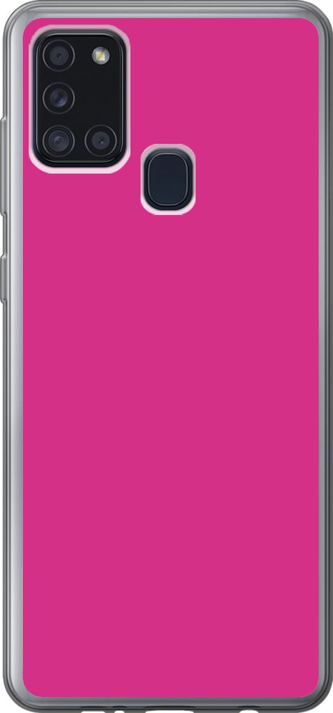MuchoWow Handyhülle Schutzhülle Hülle für Telefoonhoesje Samsung Galaxy A21s Fuchsia - Neon - Farben Silikon Softcase Handy Hülle - Hartschale