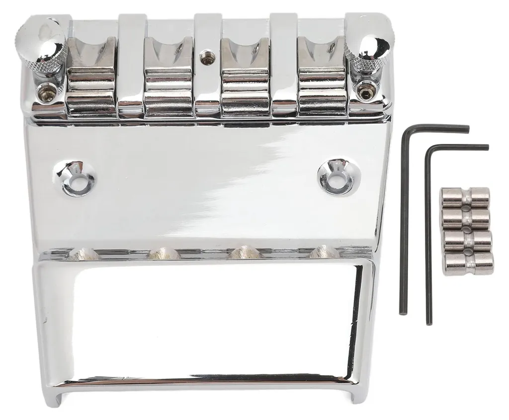 Chevalet basse électrique 4 cordes en alliage de zinc avec sillets à rouleaux