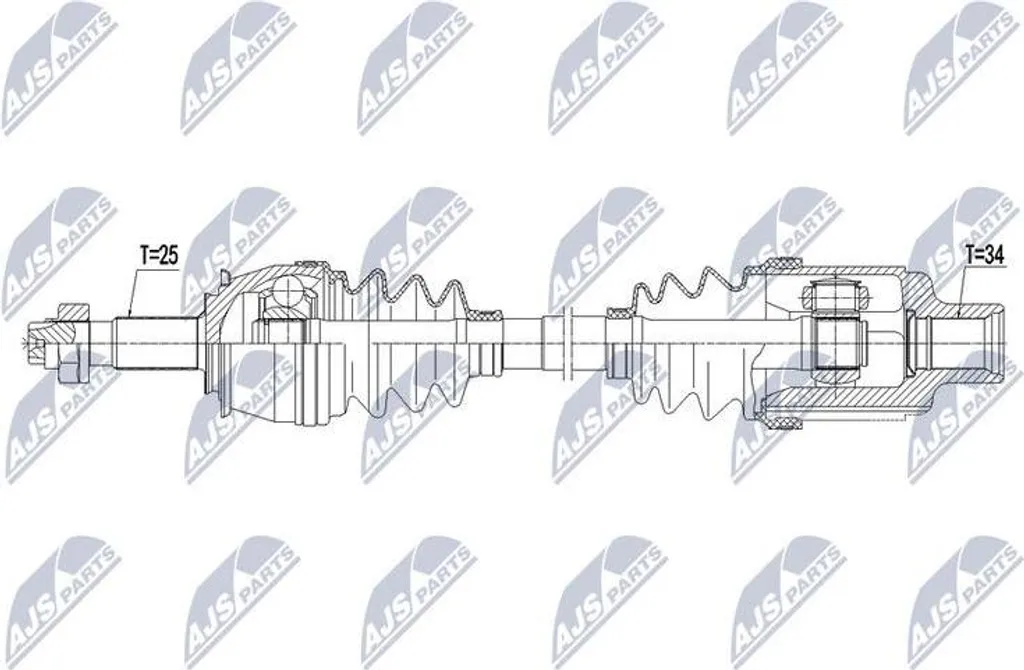 Arbre de transmission NTY robuste et équilibré compatible OE 5374157