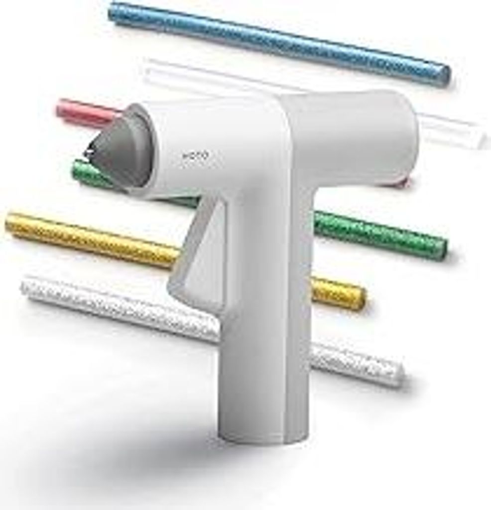 HOTO Heißklebepistole Akku Heissklebepistole, 30s Schnell Aufheizen Klebepistole, Typ-C Hot Glue Gun mit 10 Klebesticks, Heißklebepistole Kabello...