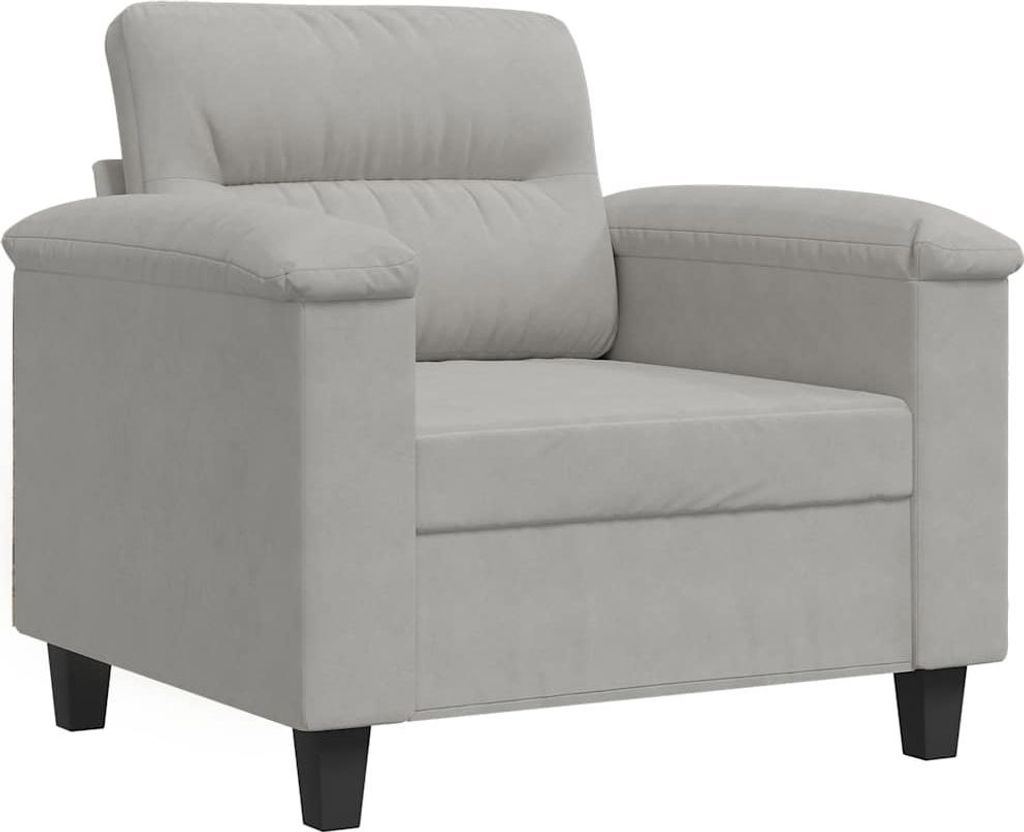 vidaXL Sessel Hellgrau 60 cm Mikrofasergewebe