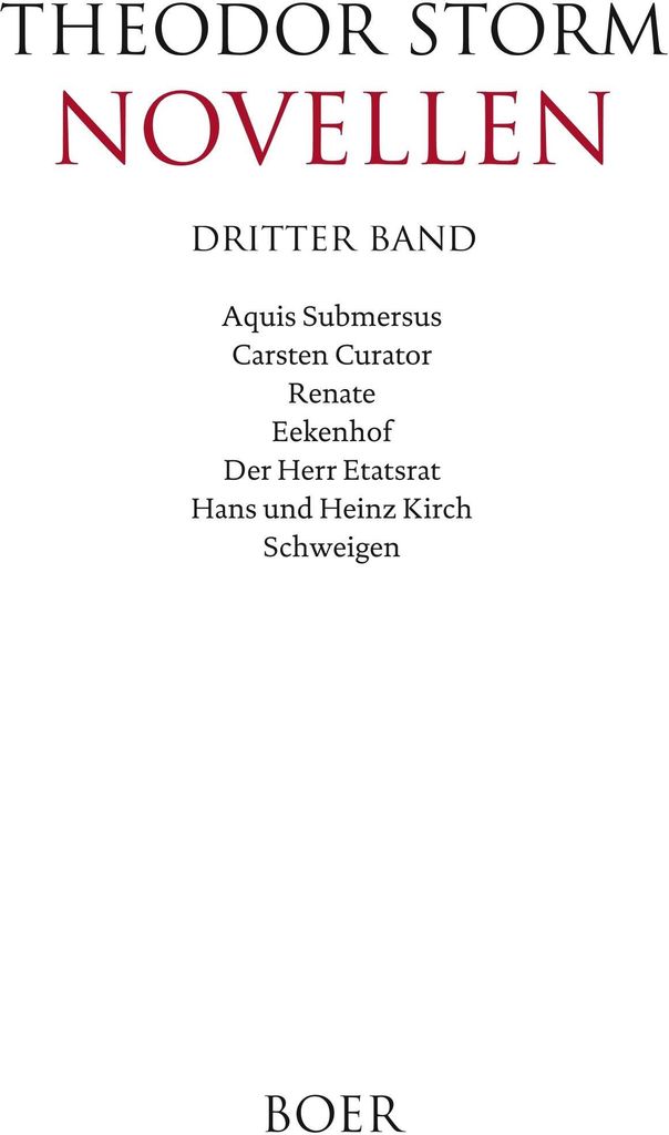 Novellen dritter Band