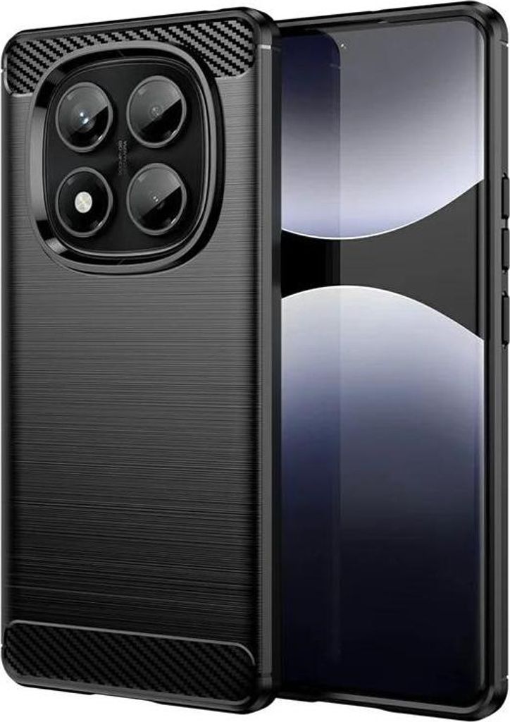 Hülle für Xiaomi Redmi Note 14 Pro 4G - Phonesta Carbon Silikon Back Cover - Schwarz