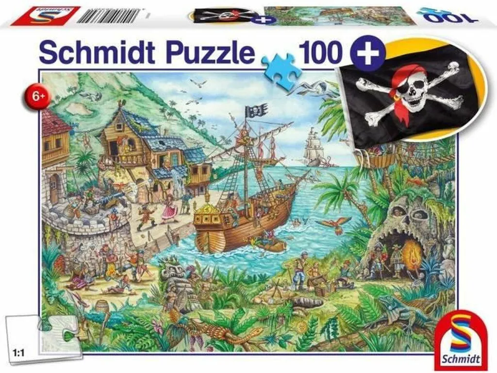 Puzzle enfant 100 pièces In the Pirate Bay Drapeau - Jeu éducatif Schmidt