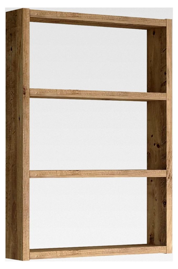 Wandregal Lappajärvi Küchenregal 60 x 43 x 9 cm Eiche rustikal