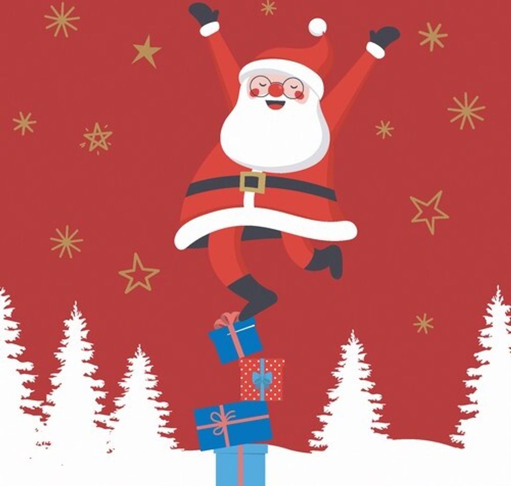 20 Servietten Santa Time - Weihnachtsmann mit Balance 33x33cm