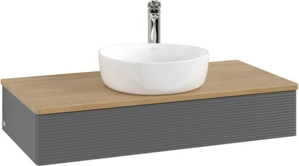 V&B Waschtischunterschrank mit Frontstruktur Antao 100x19x50cm, HL, WBP hon. Oa, A m Lac