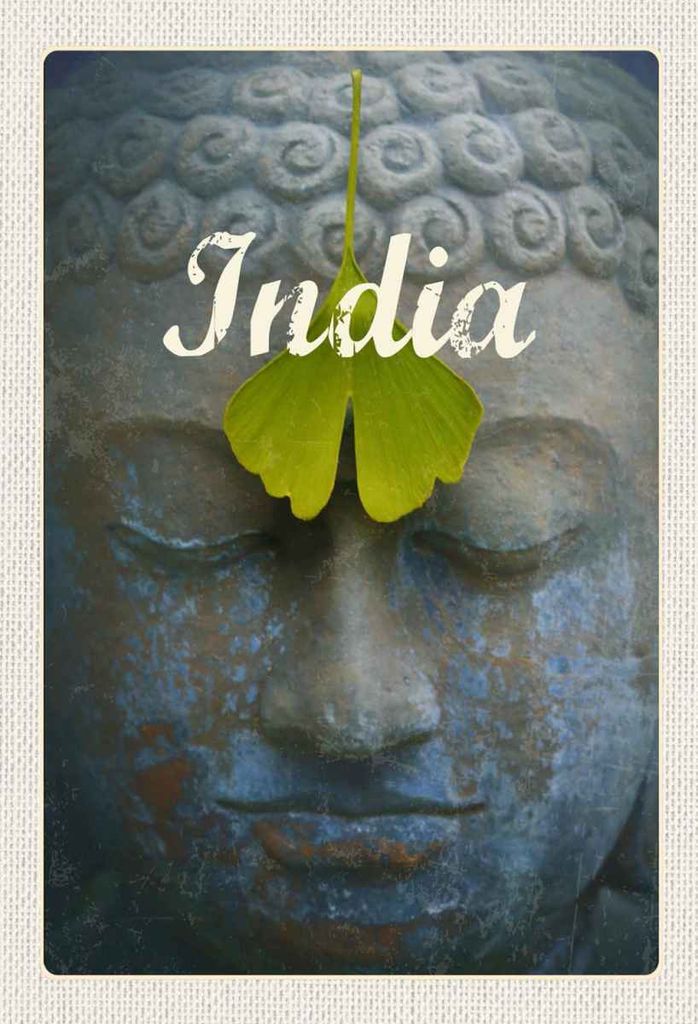 vianmo Holzschild 30x20 cm Indien Kopf Hindu Gott Blatt Gemälde Bildmotiv Reisemotiv Abenteuer Reisen