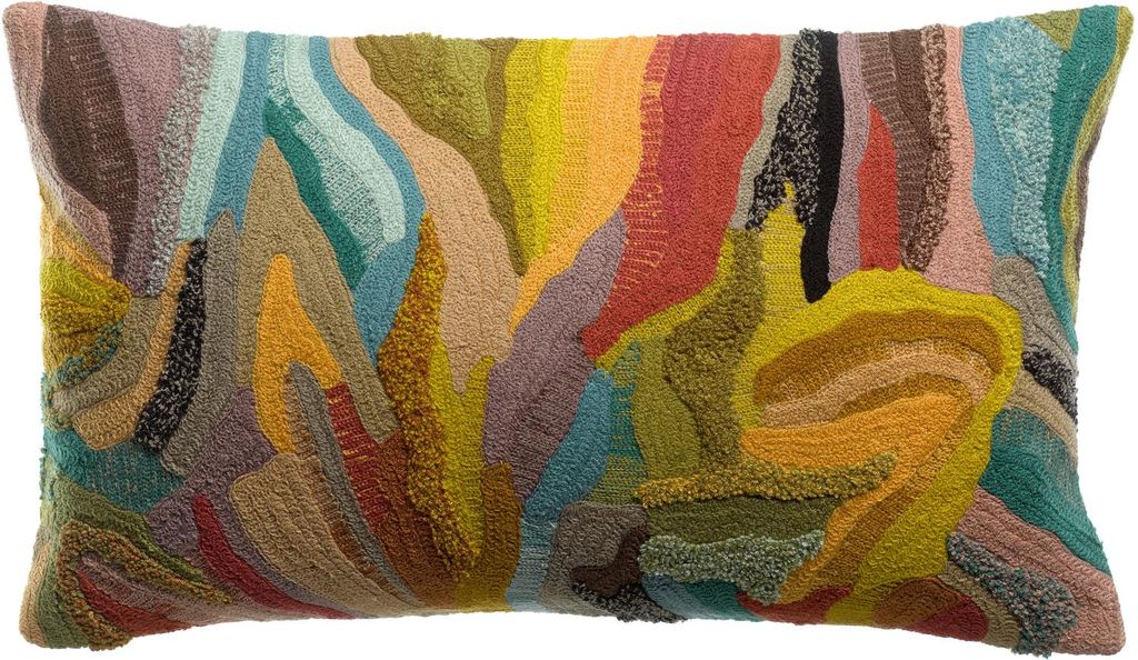 Besticktes Kissen Betty mineral 30 x 50 cm Vivaraise