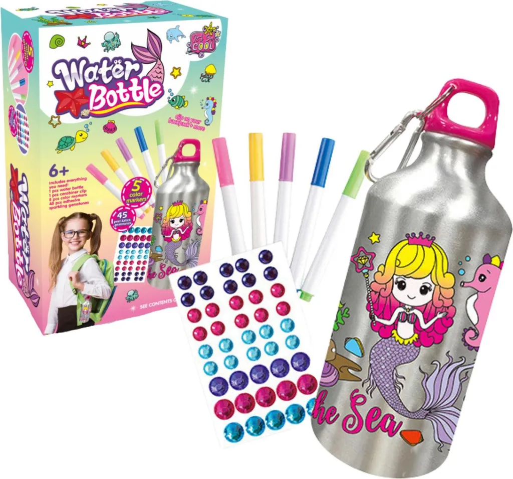 Borraccia Sirena con Pittura a Diamante: Kit Creativo per Bambine DIY